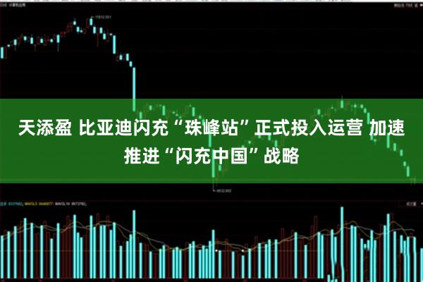 天添盈 比亚迪闪充“珠峰站”正式投入运营 加速推进“闪充中国”战略
